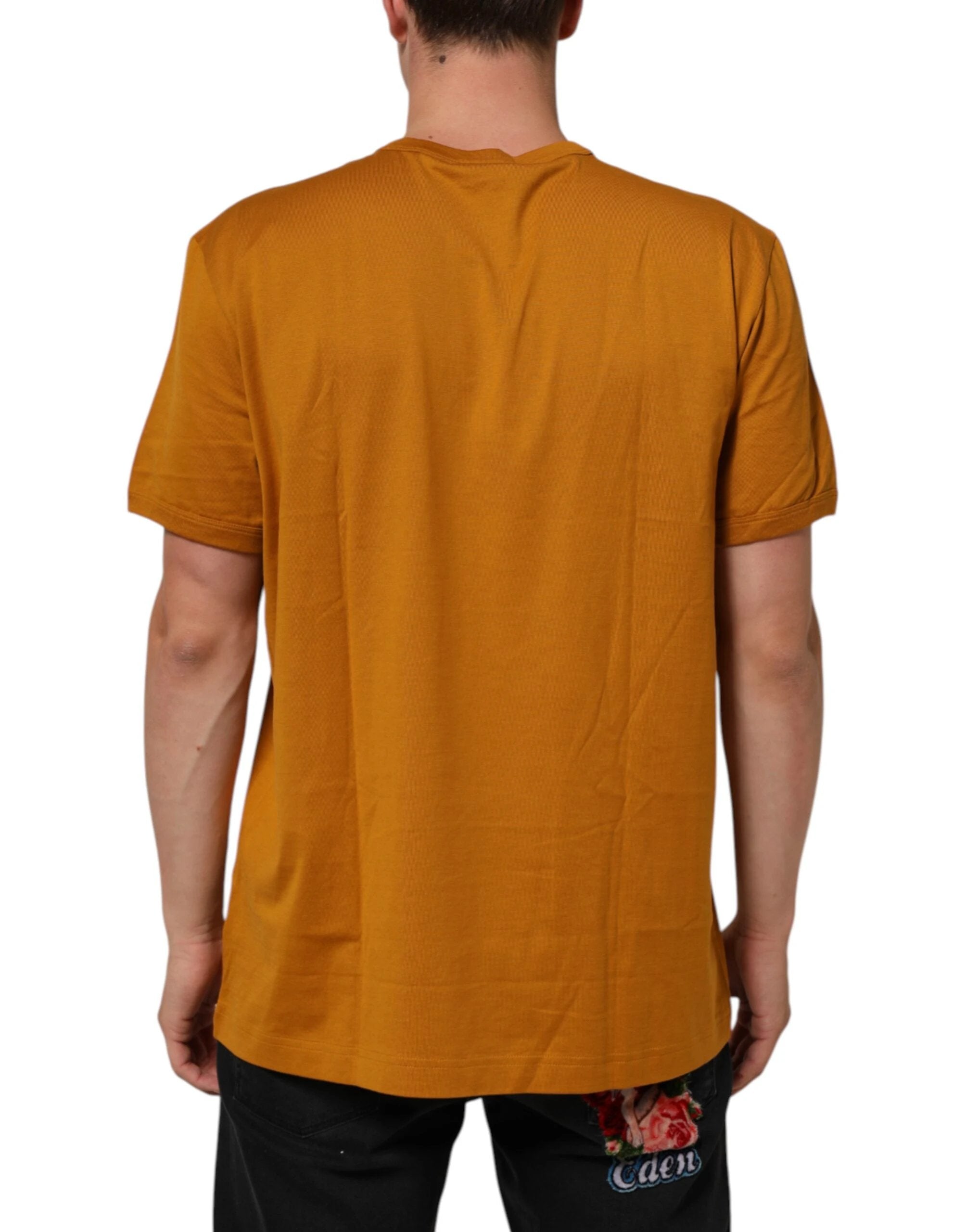 Dolce & Gabbana Golden Brown Crew Neck Short Sleeve T-shirt by Dolce & Gabbana