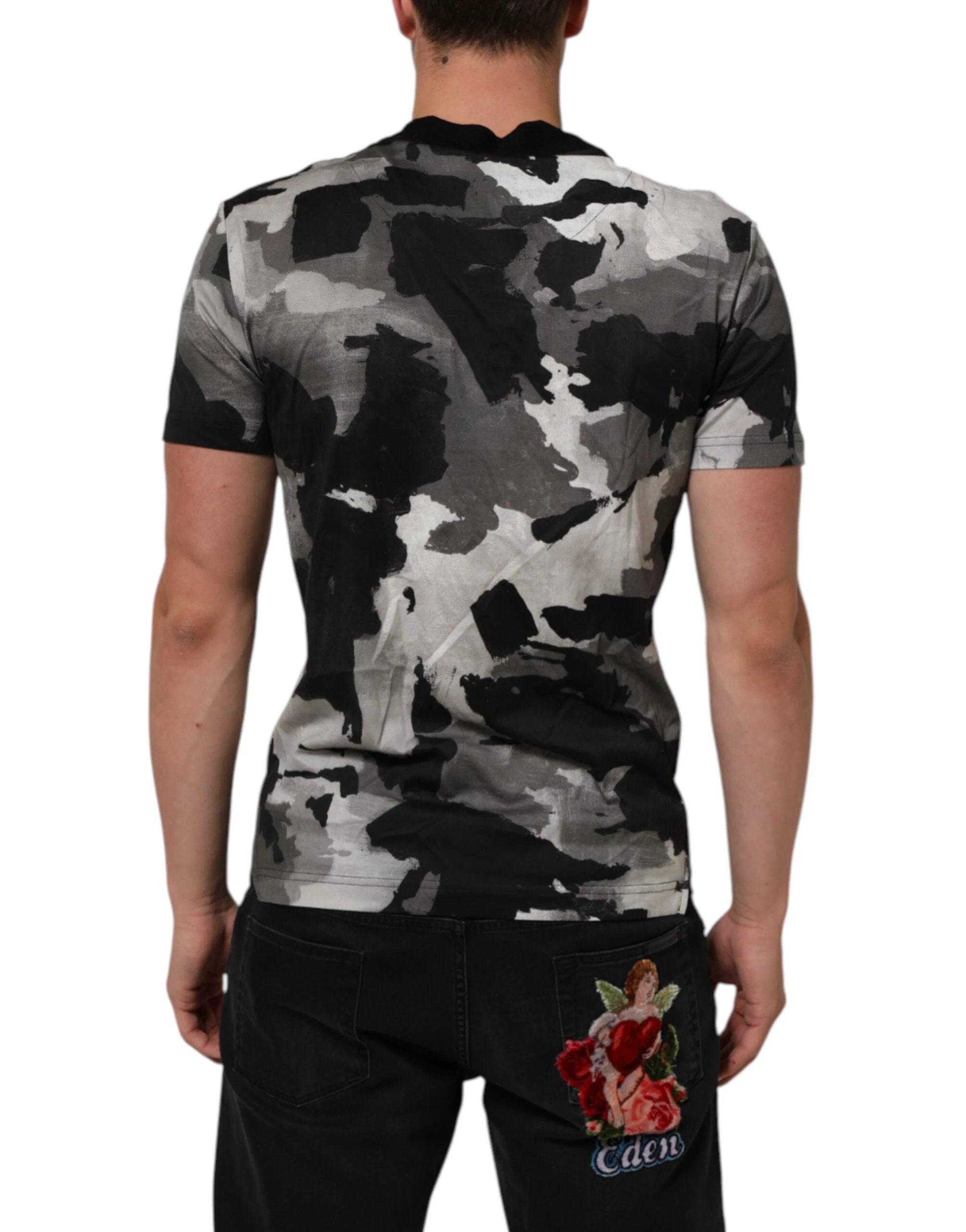 Dolce & Gabbana Multicolor Camouflage Men Short Sleeves T-shirt by Dolce & Gabbana