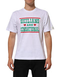 Dolce & Gabbana White Graphic Print Cotton Crew Neck T-shirt by Dolce & Gabbana