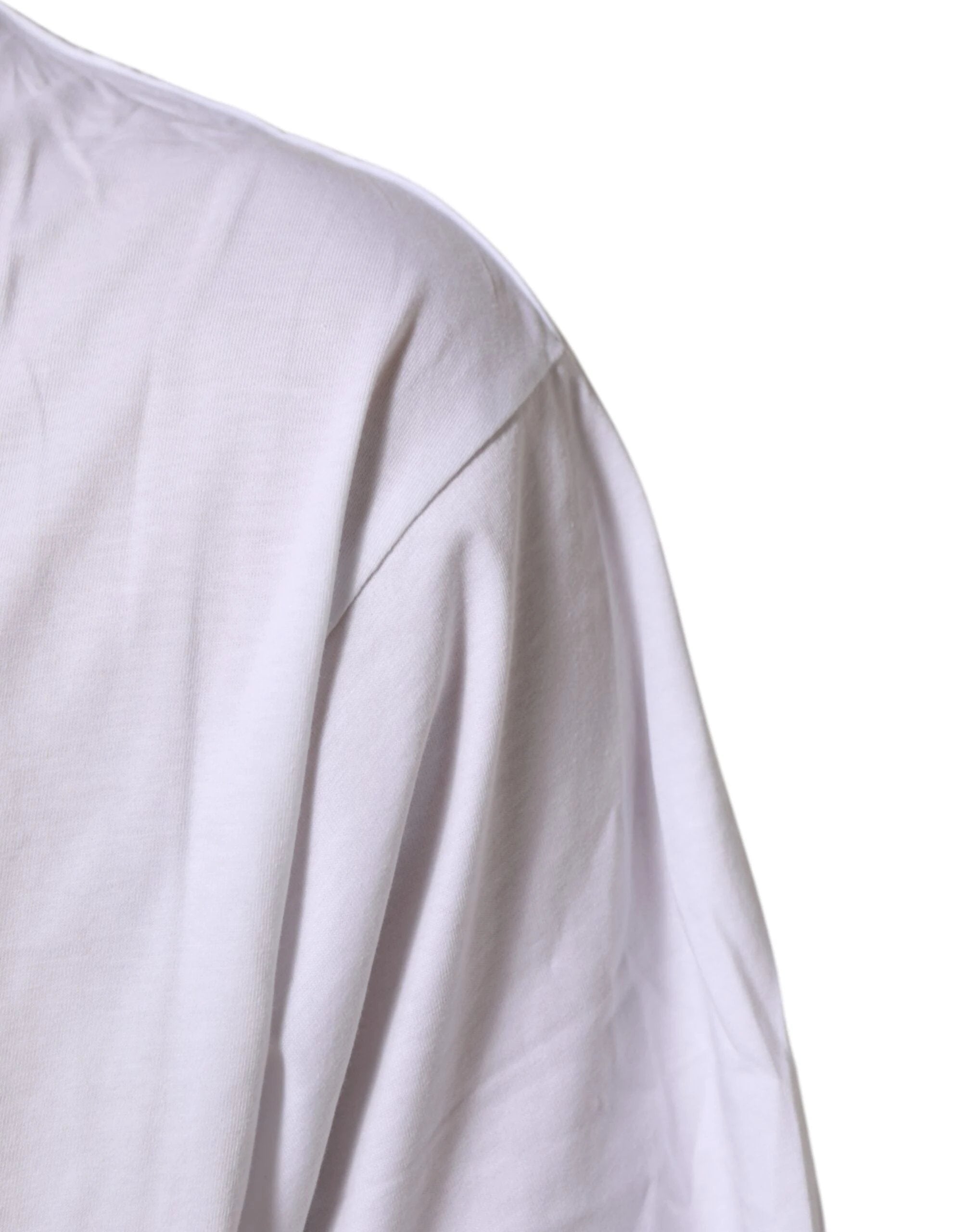 Dolce & Gabbana White Graphic Print Cotton Crew Neck T-shirt by Dolce & Gabbana