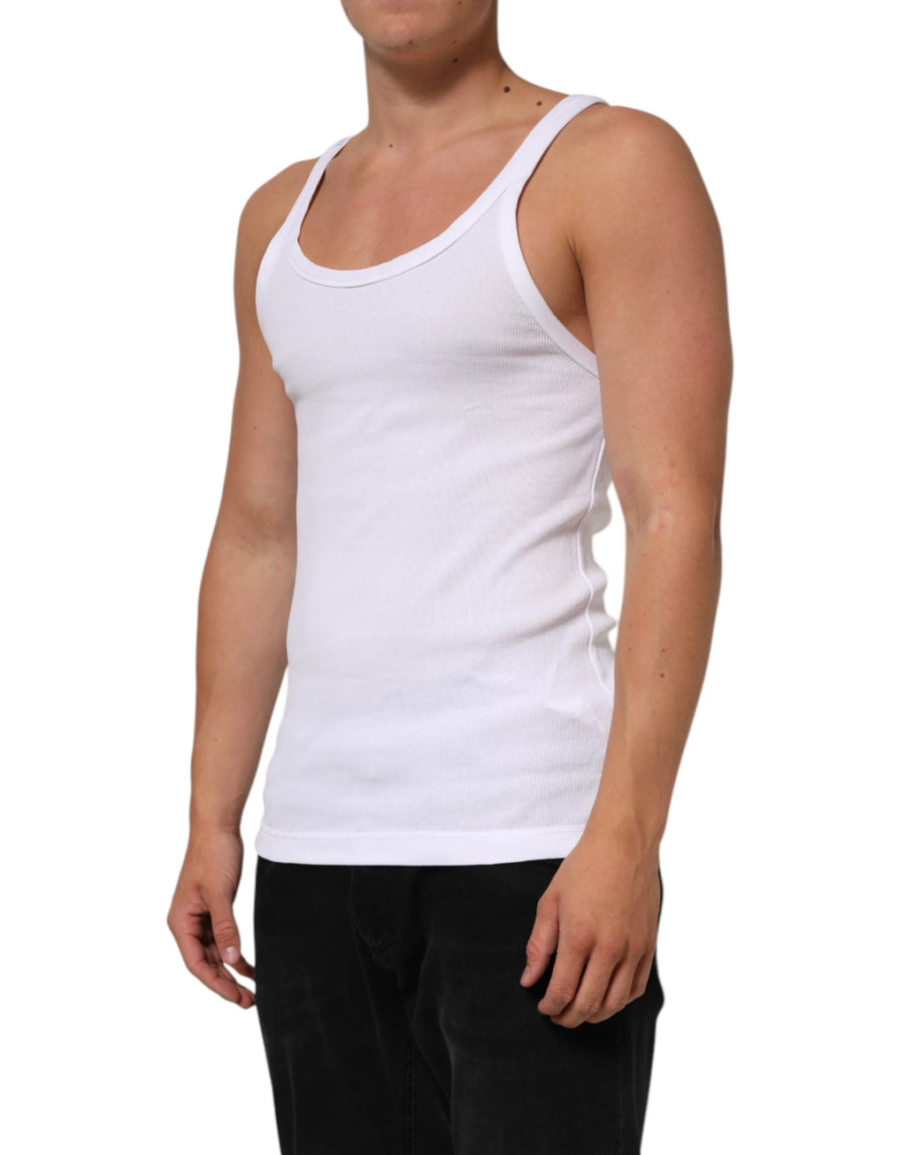 Dolce & Gabbana White Sleeveless Round Neck Tank Top T-shirt by Dolce & Gabbana