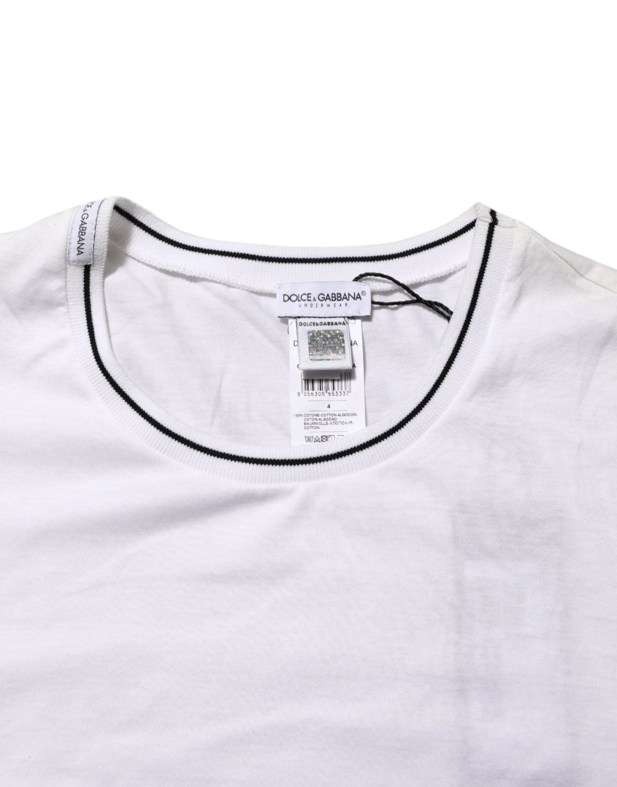 Dolce & Gabbana White Short Sleeves Round Neck Men Underwear T-shirt by Dolce & Gabbana