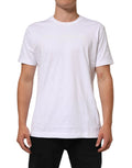 Dolce & Gabbana White Cotton Crew Neck Short Sleeves T-shirt by Dolce & Gabbana
