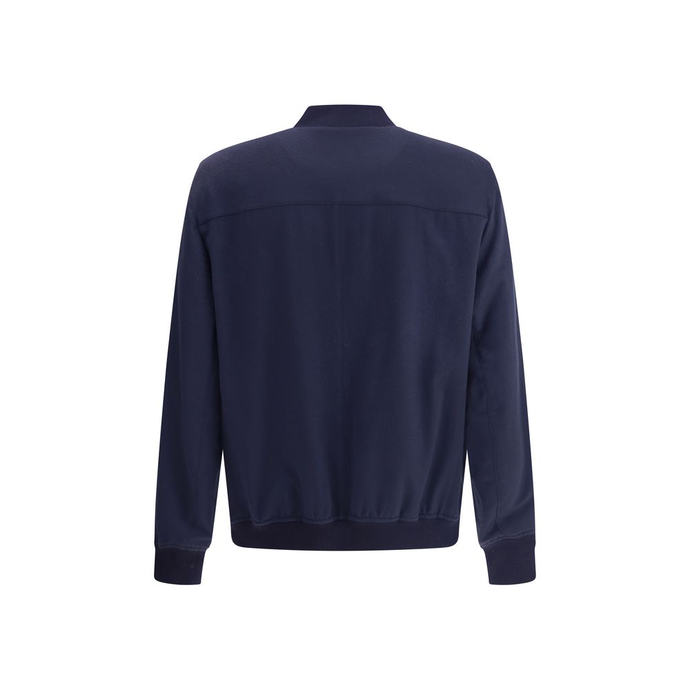 Brunello Cucinelli Bomber en cachemire bleu