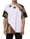Dolce & Gabbana White Camouflage Patckwork Men Cotton T-shirt by Dolce & Gabbana