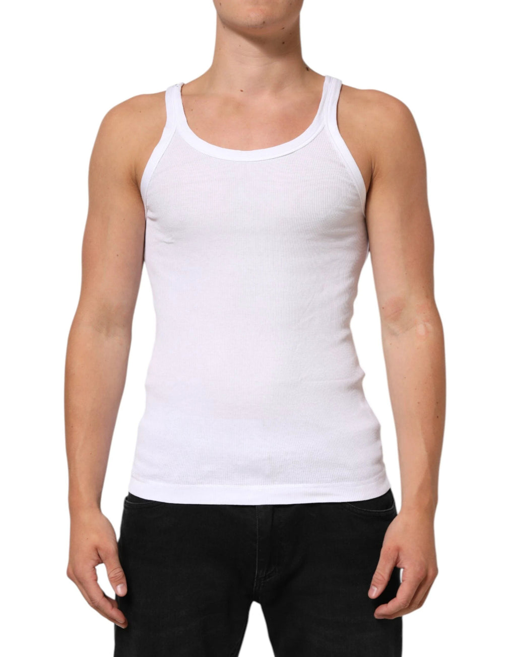Dolce & Gabbana White Sleeveless Round Neck Tank Top T-shirt by Dolce & Gabbana