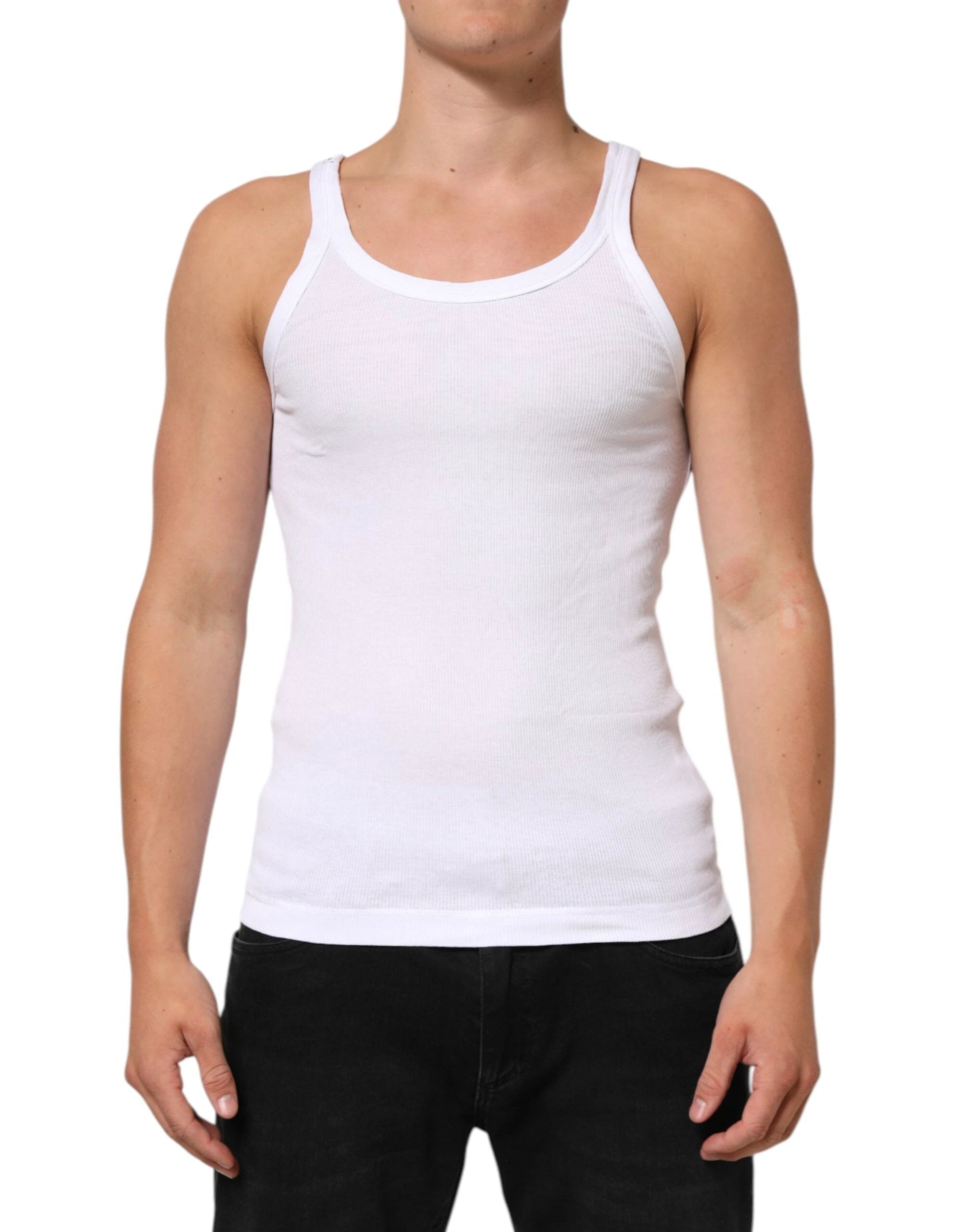 Dolce & Gabbana White Sleeveless Round Neck Tank Top T-shirt by Dolce & Gabbana