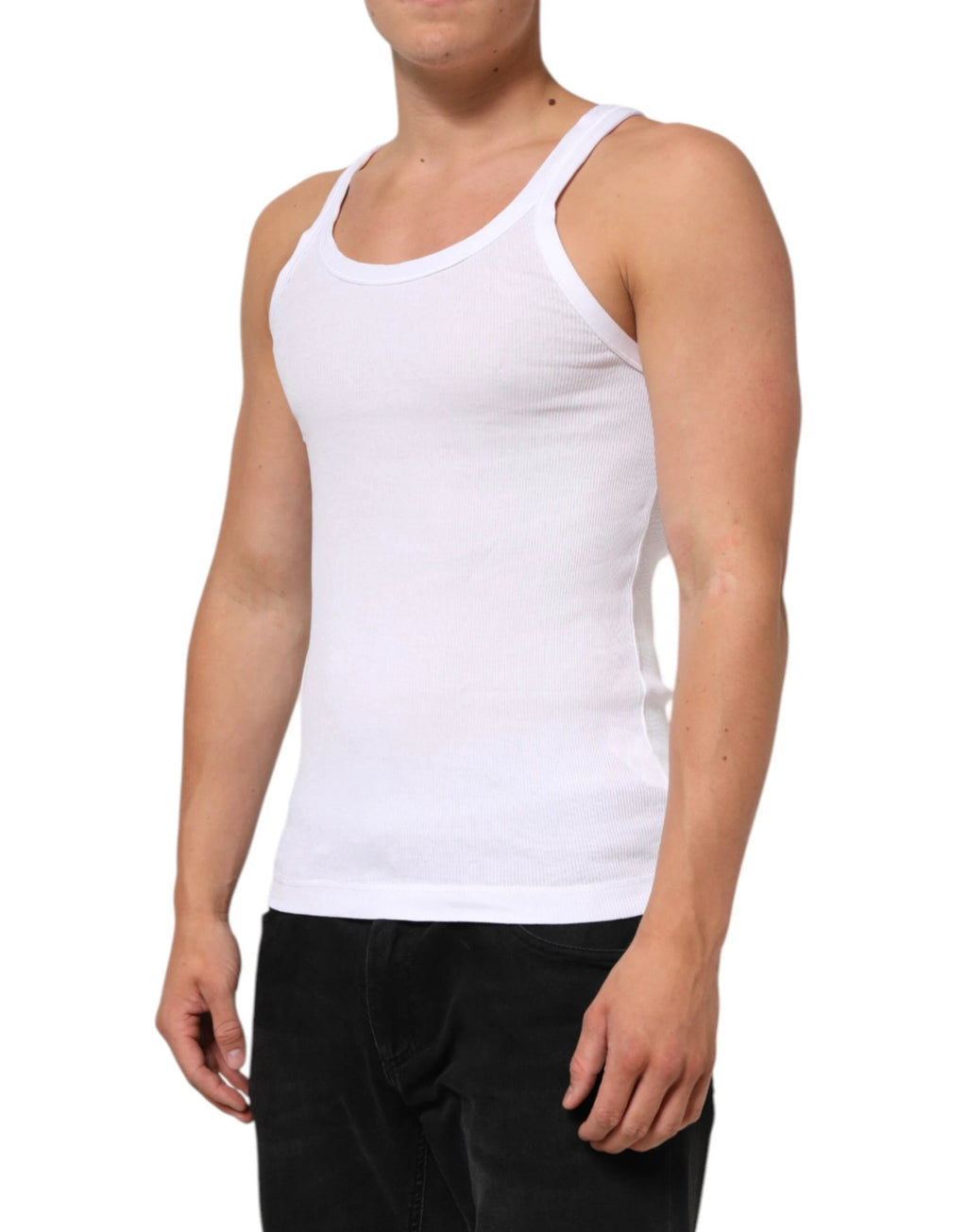 Dolce & Gabbana White Sleeveless Round Neck Tank Top T-shirt by Dolce & Gabbana