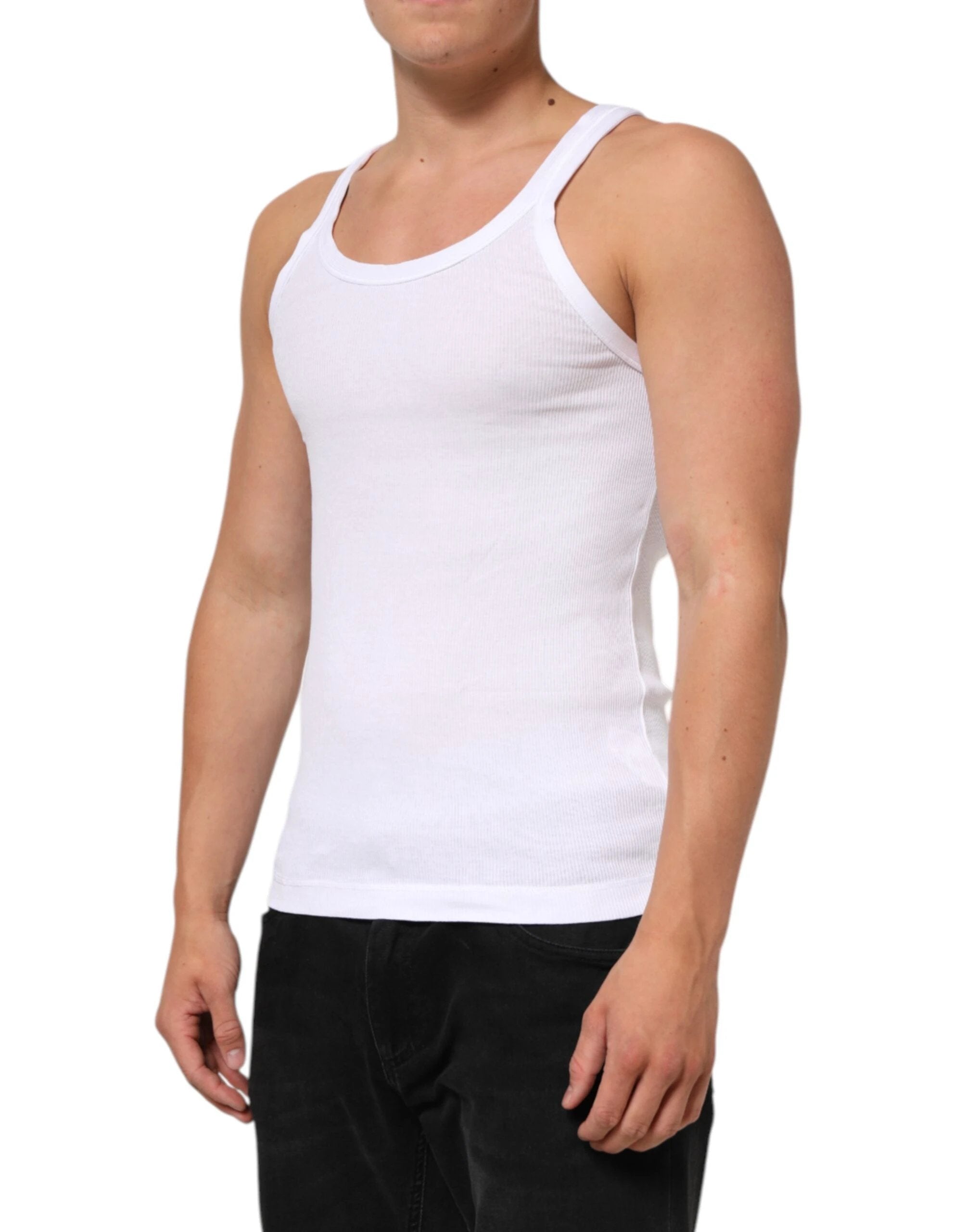 Dolce & Gabbana White Sleeveless Round Neck Tank Top T-shirt by Dolce & Gabbana
