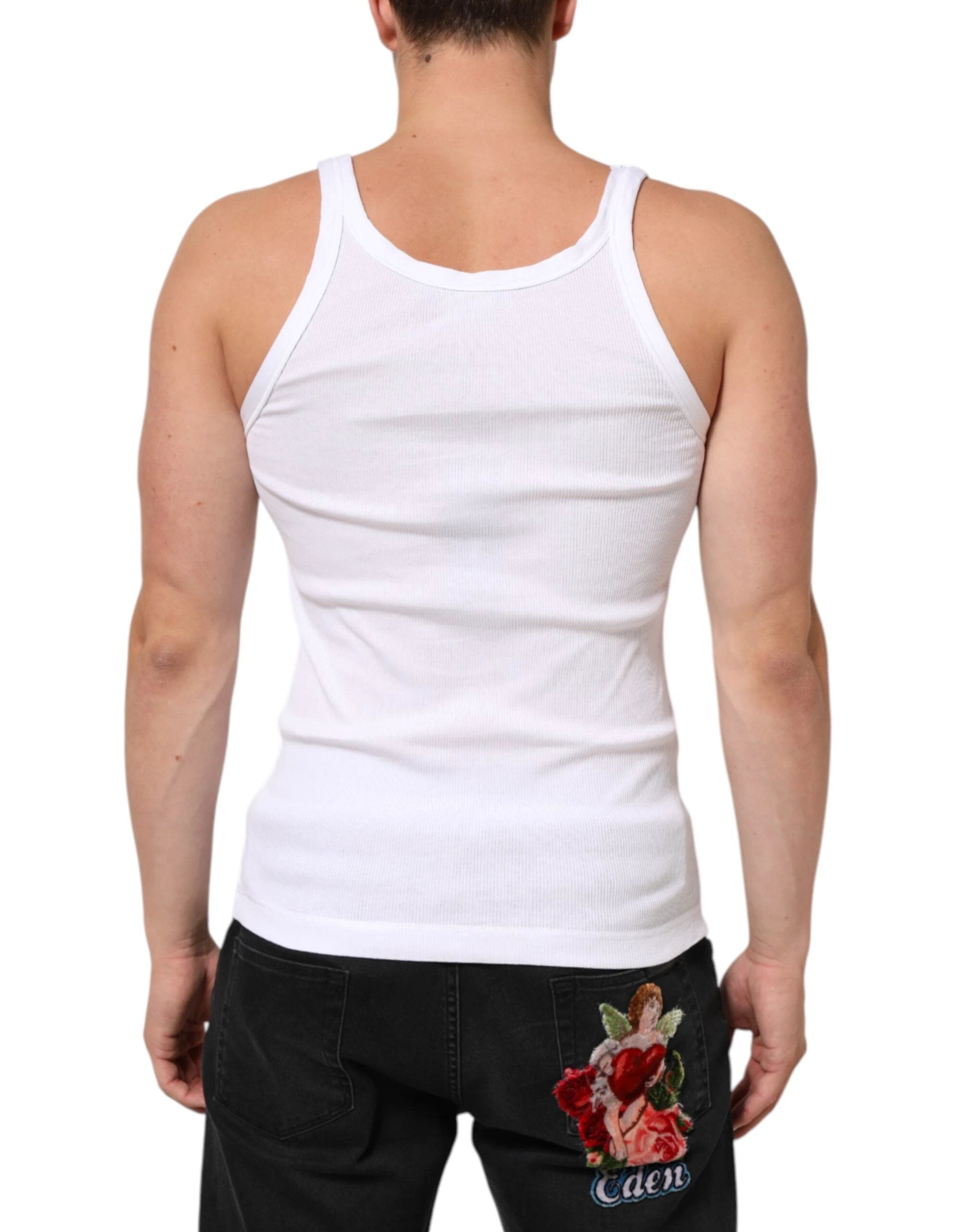 Dolce & Gabbana White Sleeveless Round Neck Tank Top T-shirt by Dolce & Gabbana