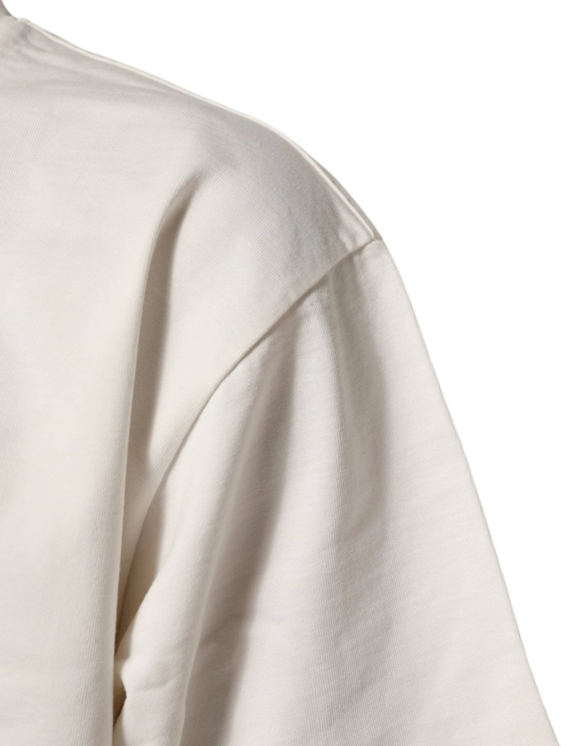 Dolce & Gabbana White Logo Print Cotton Crew Neck Men T-shirt by Dolce & Gabbana