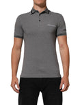Dolce & Gabbana Gray Logo Embroidery Collared Polo T-shirt by Dolce & Gabbana