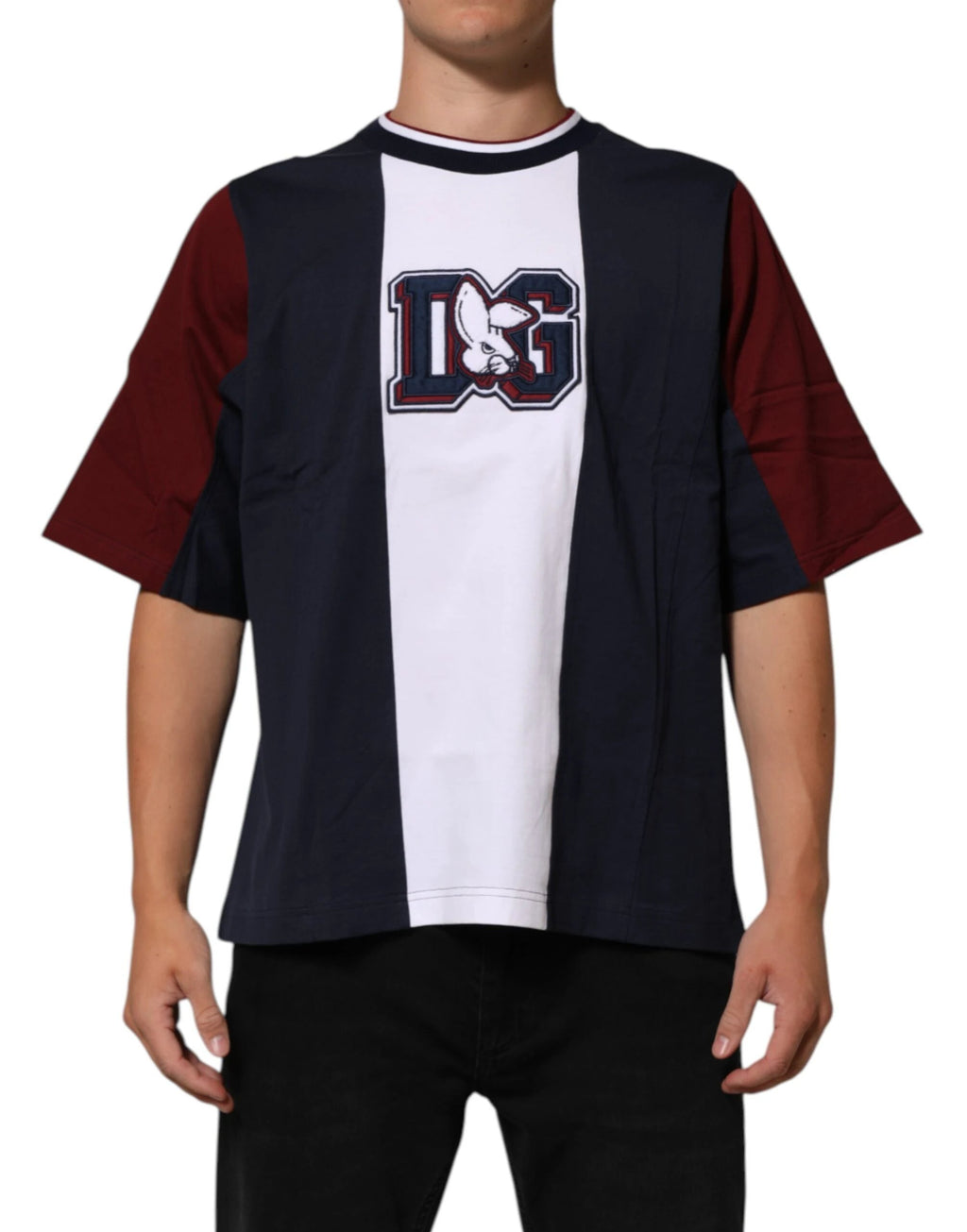 Dolce & Gabbana Multicolor Striped Cotton Men Crew Neck T-shirt by Dolce & Gabbana