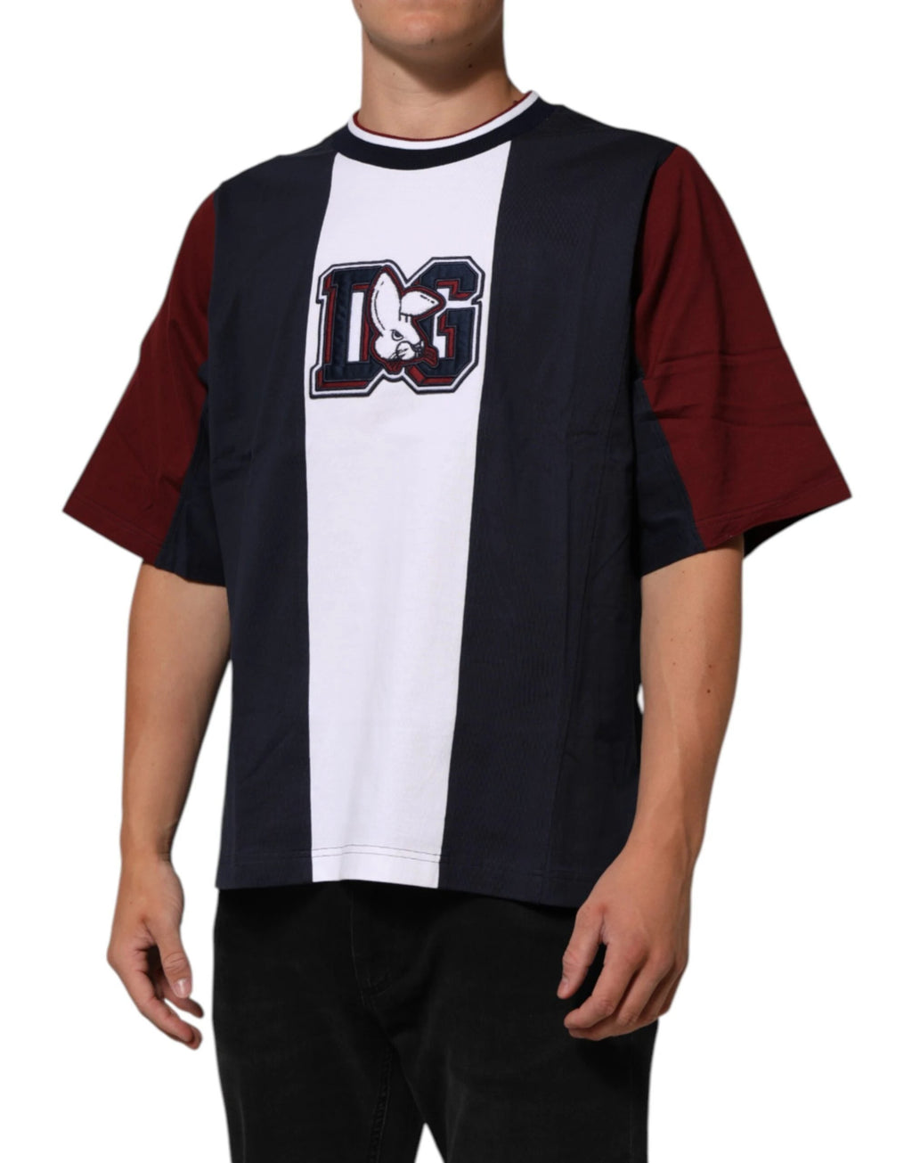 Dolce & Gabbana Multicolor Striped Cotton Men Crew Neck T-shirt by Dolce & Gabbana