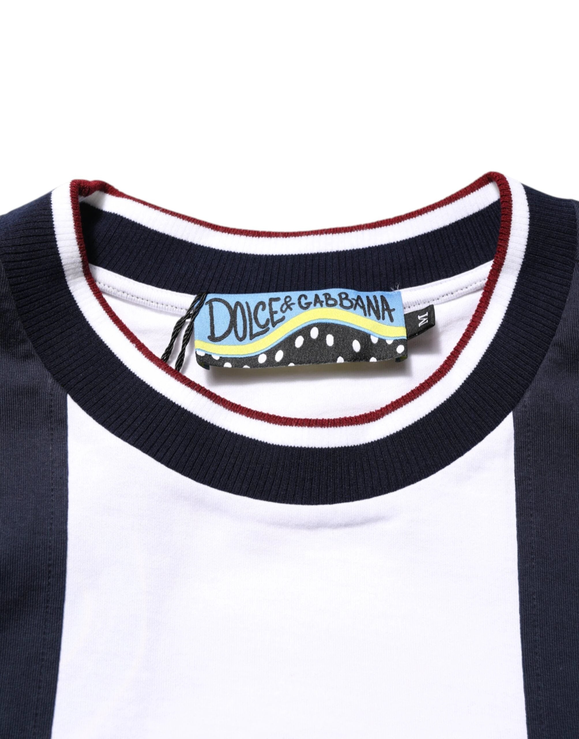 Dolce & Gabbana Multicolor Striped Cotton Men Crew Neck T-shirt by Dolce & Gabbana