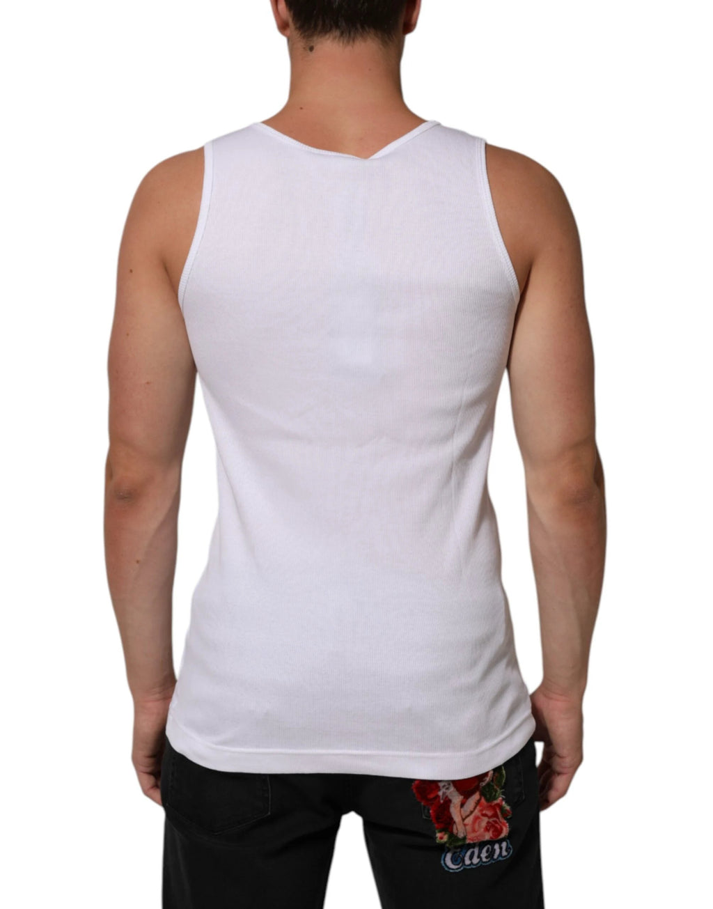 Dolce & Gabbana White Cotton Chain Necklace Tank Top T-shirt by Dolce & Gabbana
