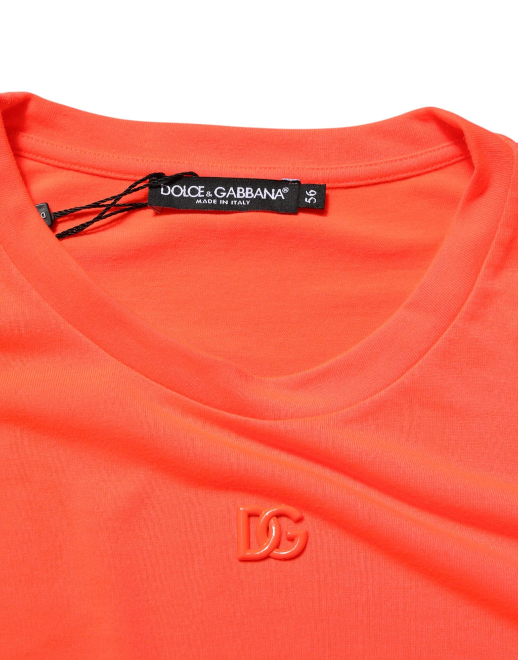 Dolce & Gabbana Neon Orange Polyester Men Crew Neck T-shirt by Dolce & Gabbana