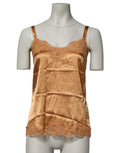 Dolce & Gabbana Brown Floral Lace Silk Satin Tank Lingerie Underwear by Dolce & Gabbana