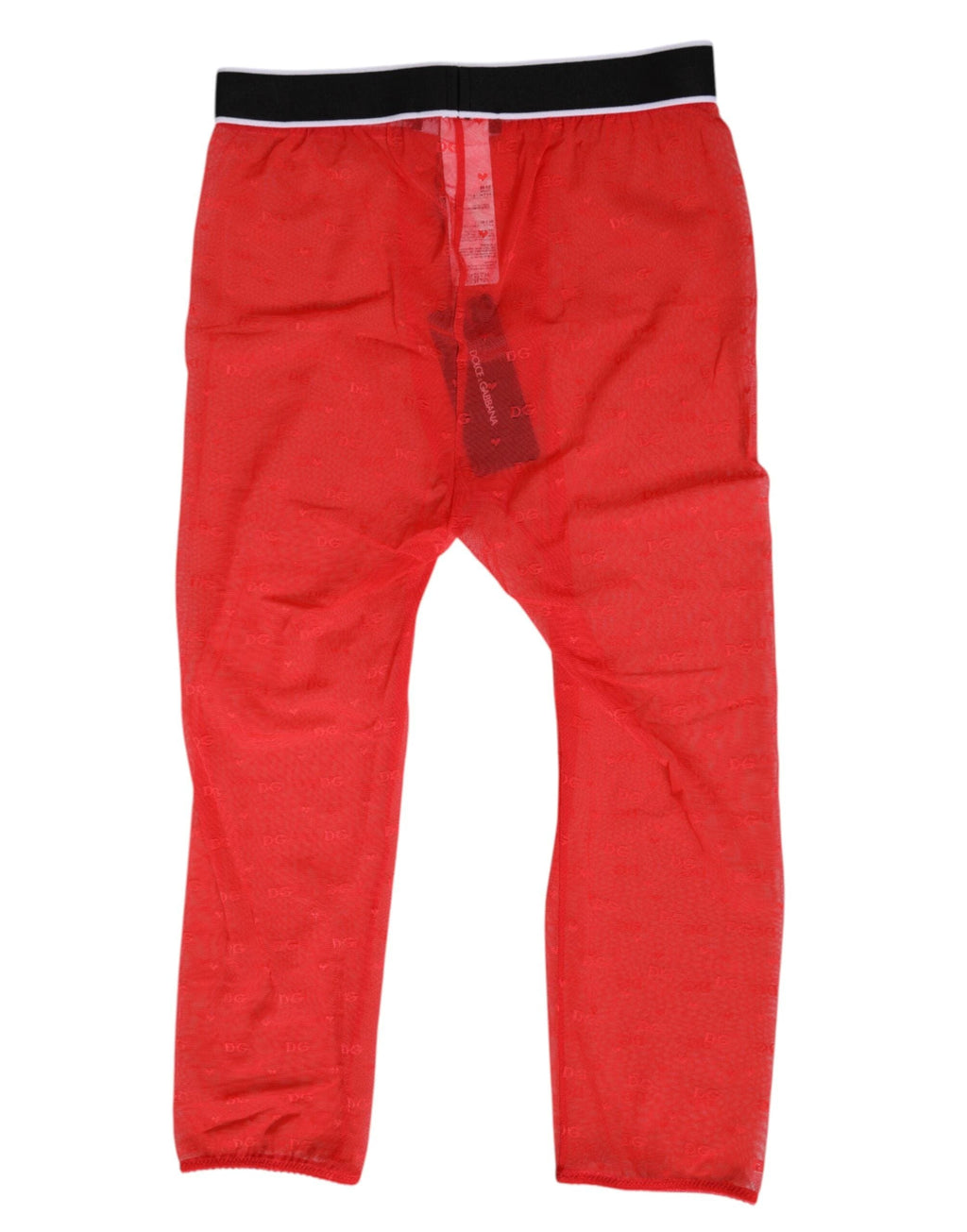 Dolce & Gabbana Red Logo Lace Tight Midi Trousers Underwear by Dolce & Gabbana