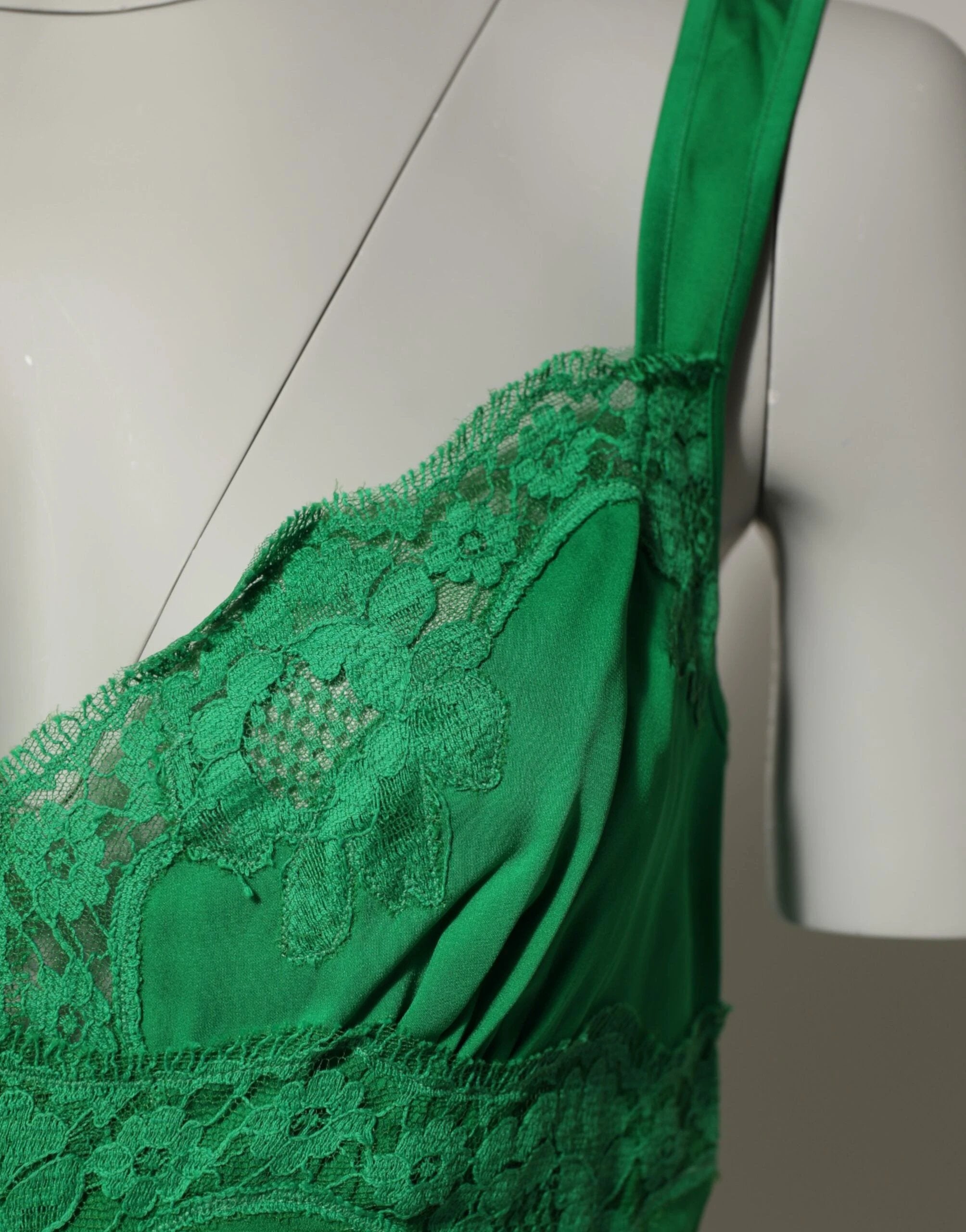 Dolce & Gabbana Green Floral Lace Tank Lingerie Top Underwear by Dolce & Gabbana