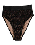 Dolce & Gabbana Black DG Logo Lace High Brief Panty Underwear by Dolce & Gabbana