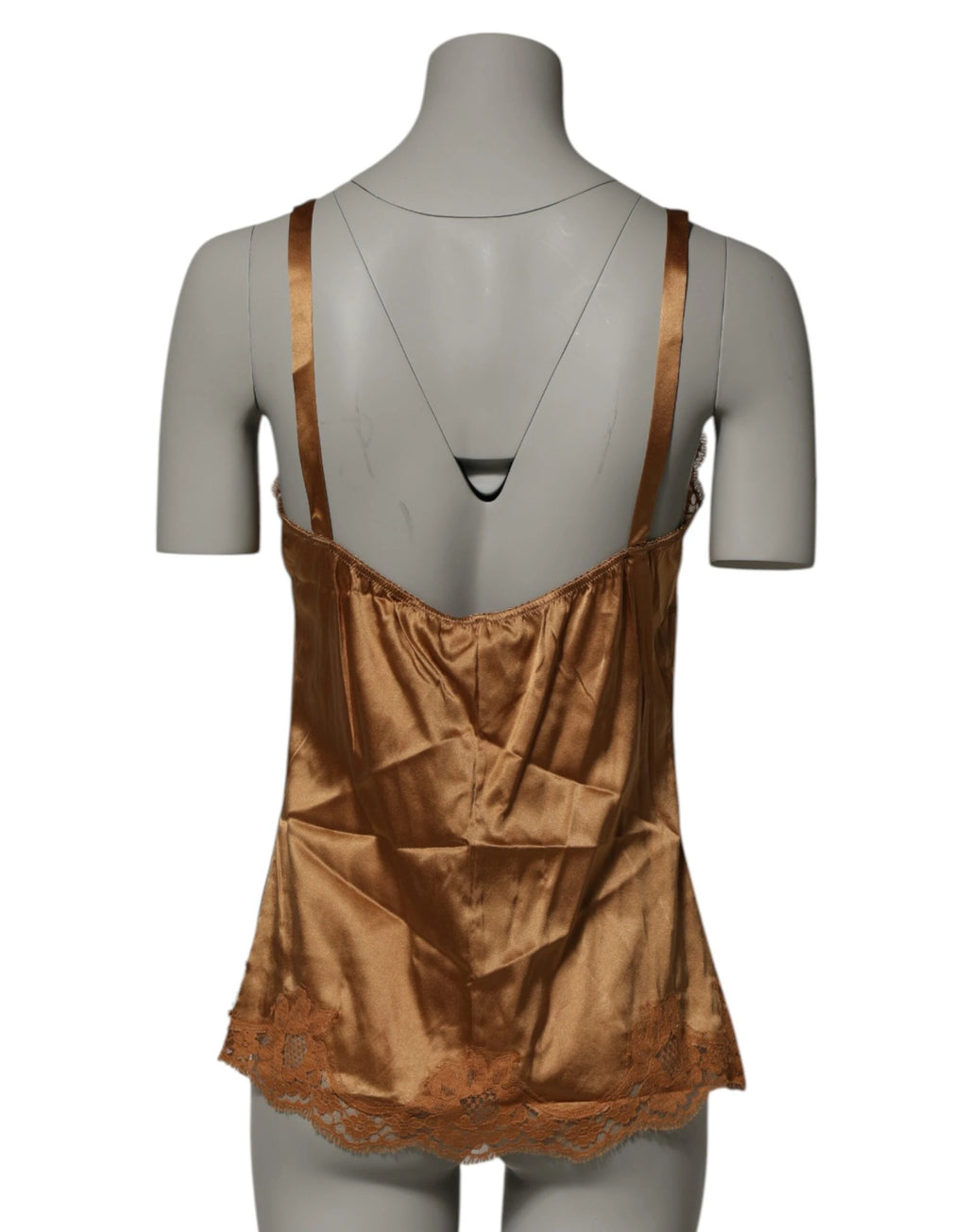 Dolce & Gabbana Brown Floral Lace Tank Lingerie Sleepwear Underwear by Dolce & Gabbana