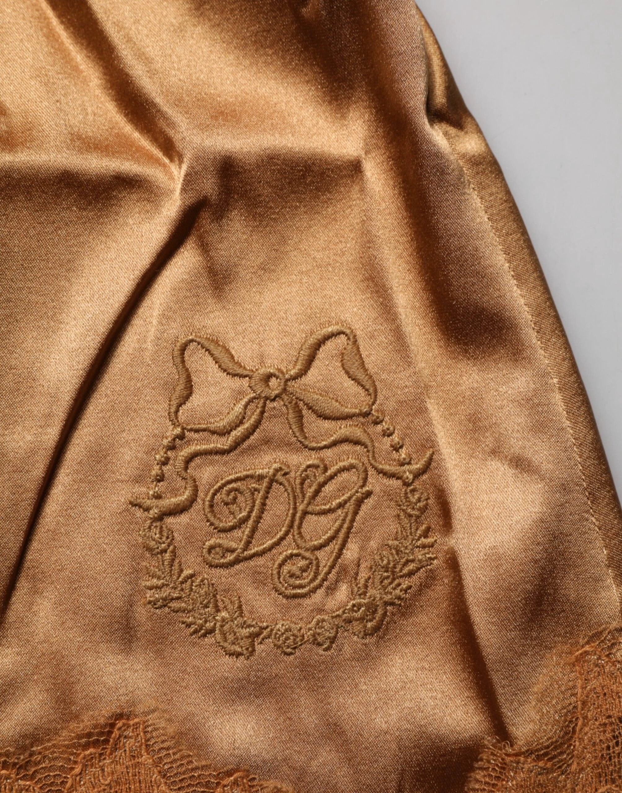 Dolce & Gabbana Brown Floral Lace Tank Lingerie Sleepwear Underwear by Dolce & Gabbana