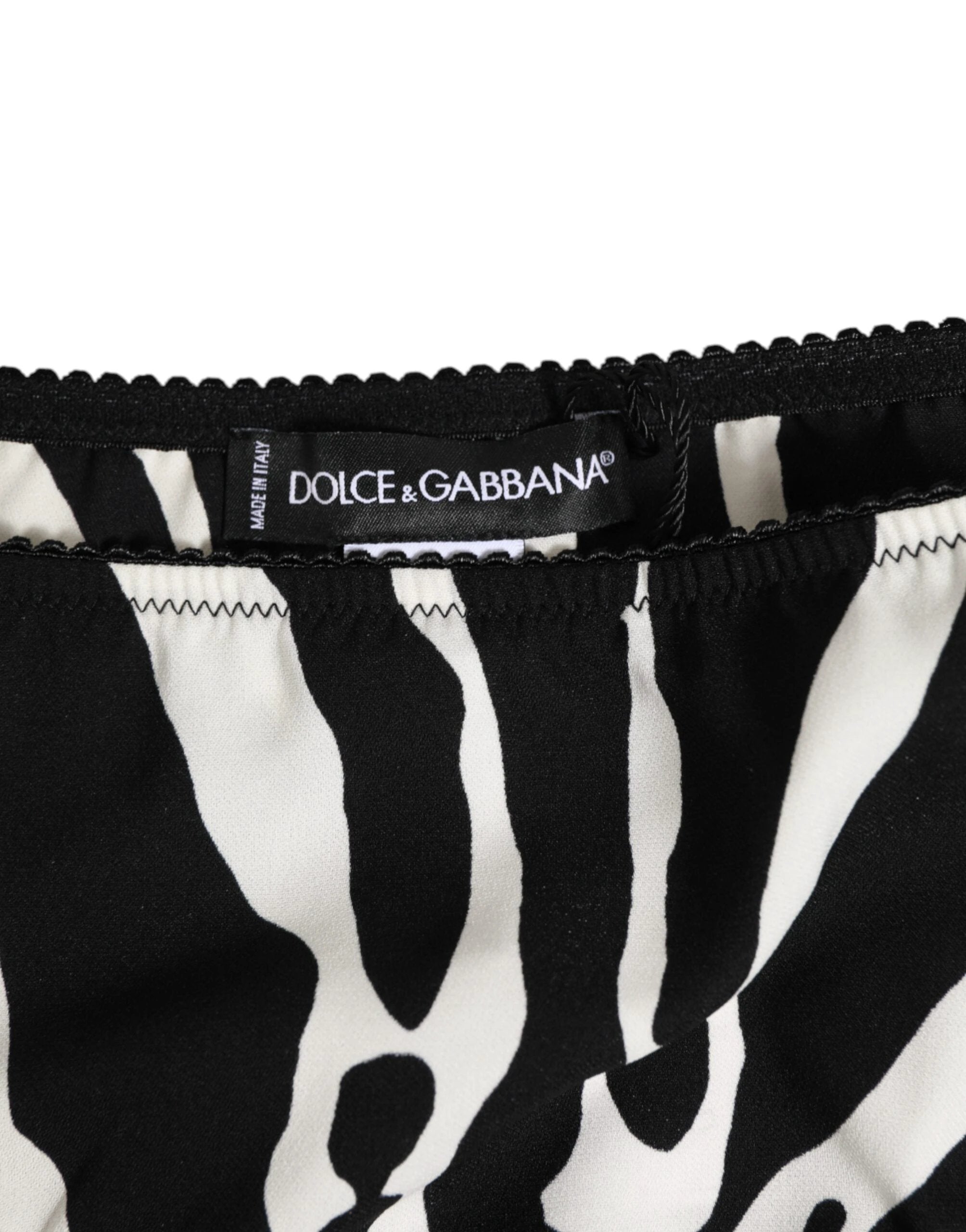 Dolce & Gabbana Black White Zebra Print Slip Briefs Underwear by Dolce & Gabbana