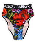 Dolce & Gabbana Multicolor Floral Print High Waist Panty Underwear by Dolce & Gabbana