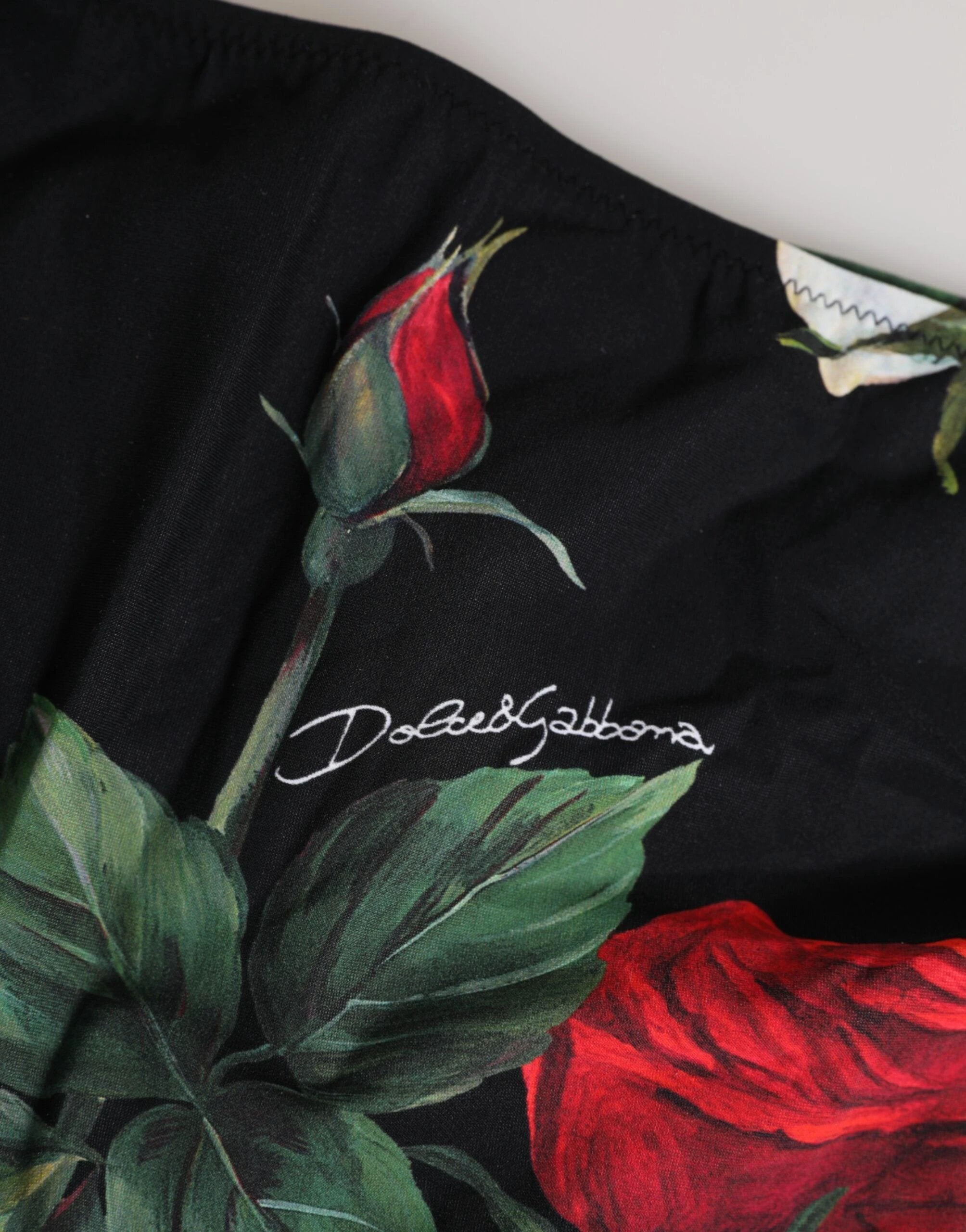 Dolce & Gabbana Black Side Tie Floral Bikini Bottom Swimwear by Dolce & Gabbana