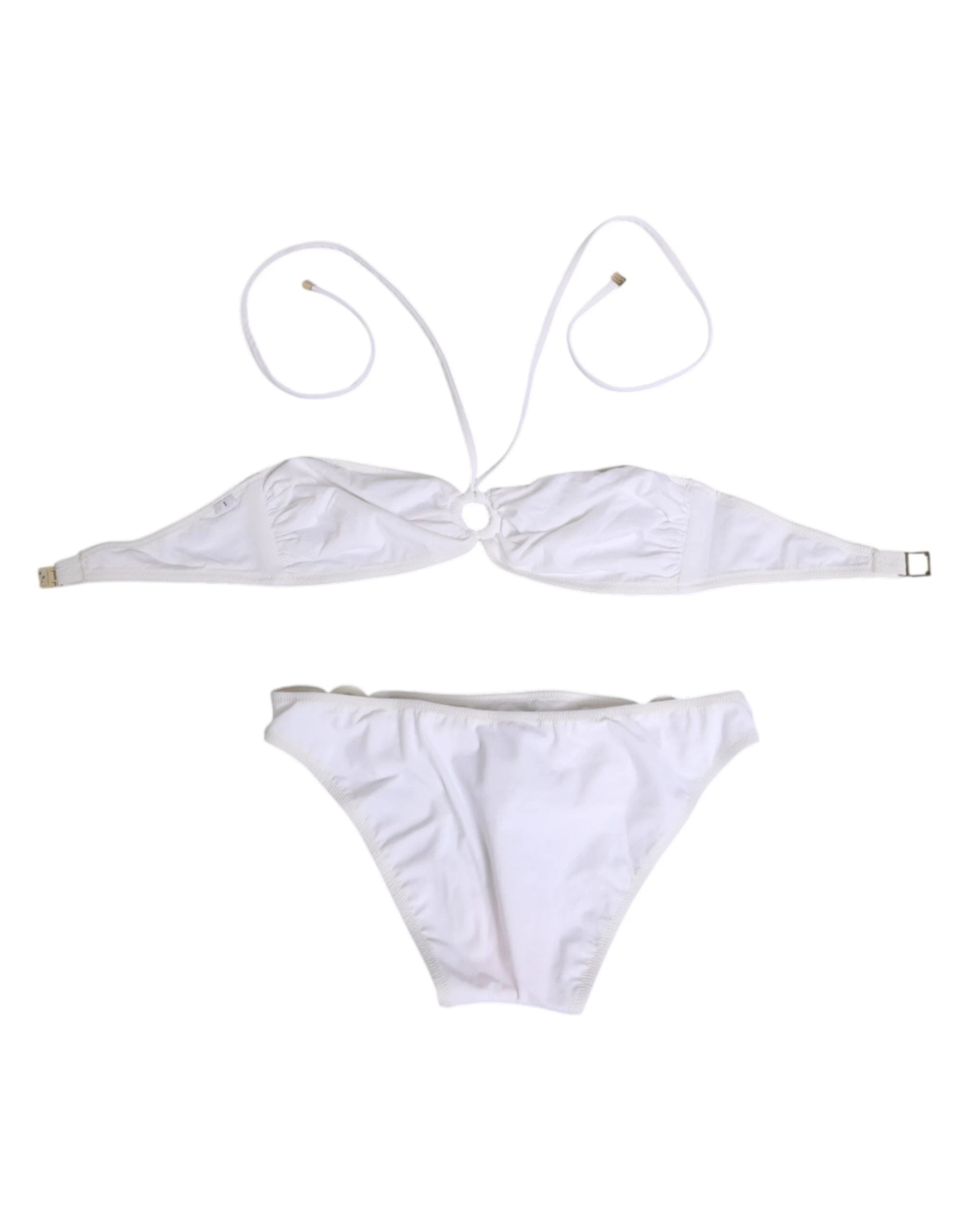 Dolce & Gabbana White Logo Swimsuit 2 Piece Top Bottom Swimwear by Dolce & Gabbana