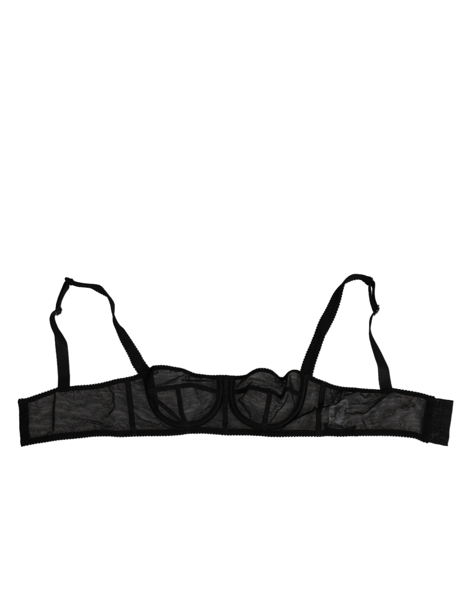 Dolce & Gabbana Black Floral Underwired Balconette Bra Underwear by Dolce & Gabbana