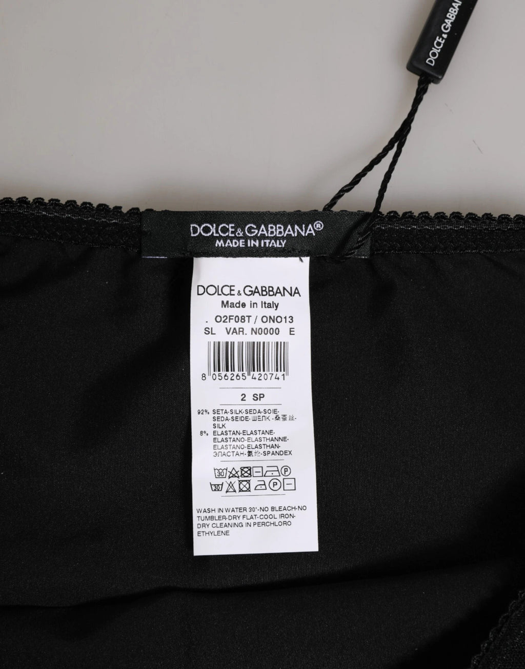 Dolce & Gabbana Black Silk Stretch High Waist Panty Underwear by Dolce & Gabbana