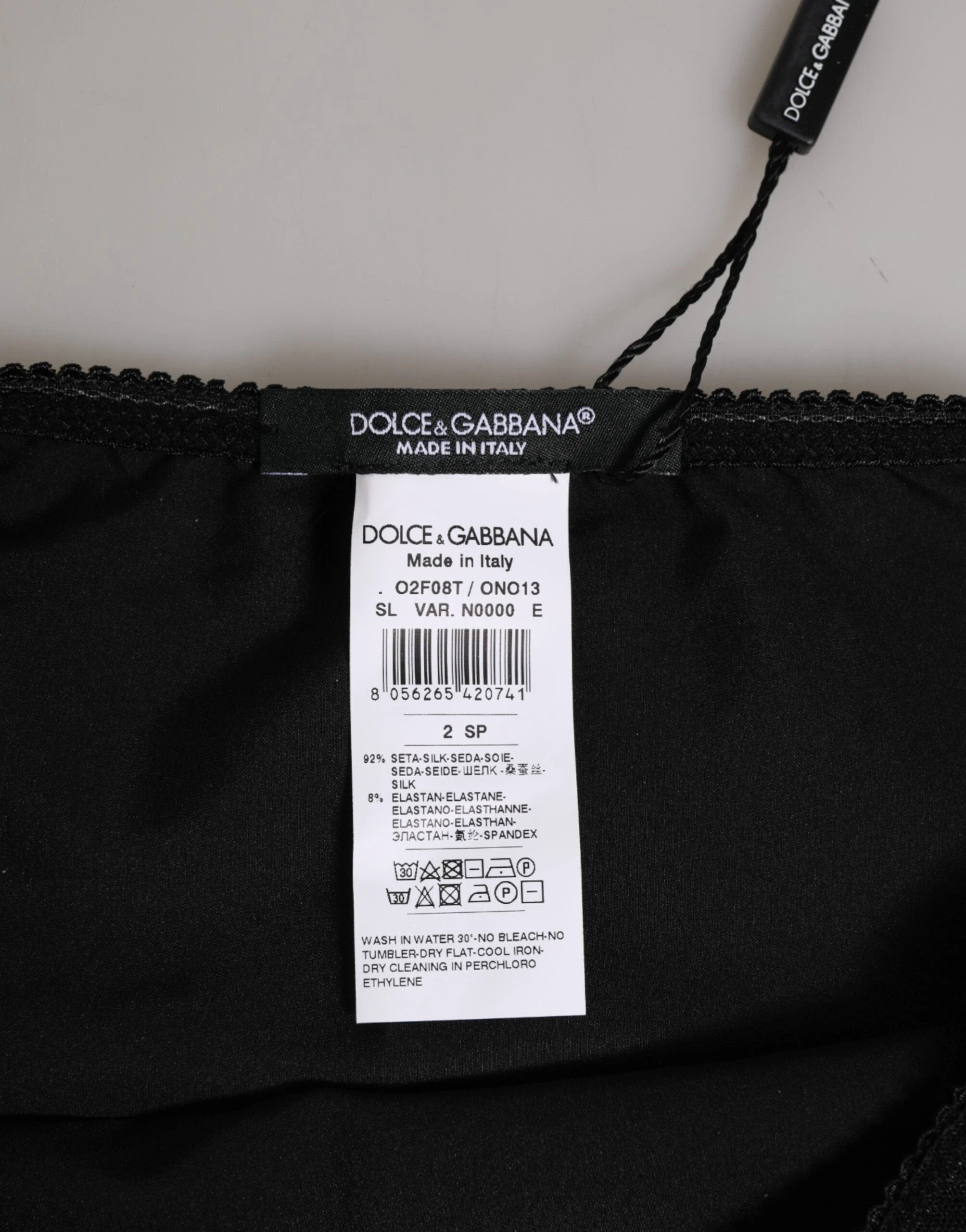 Dolce & Gabbana Black Silk Stretch High Waist Panty Underwear by Dolce & Gabbana