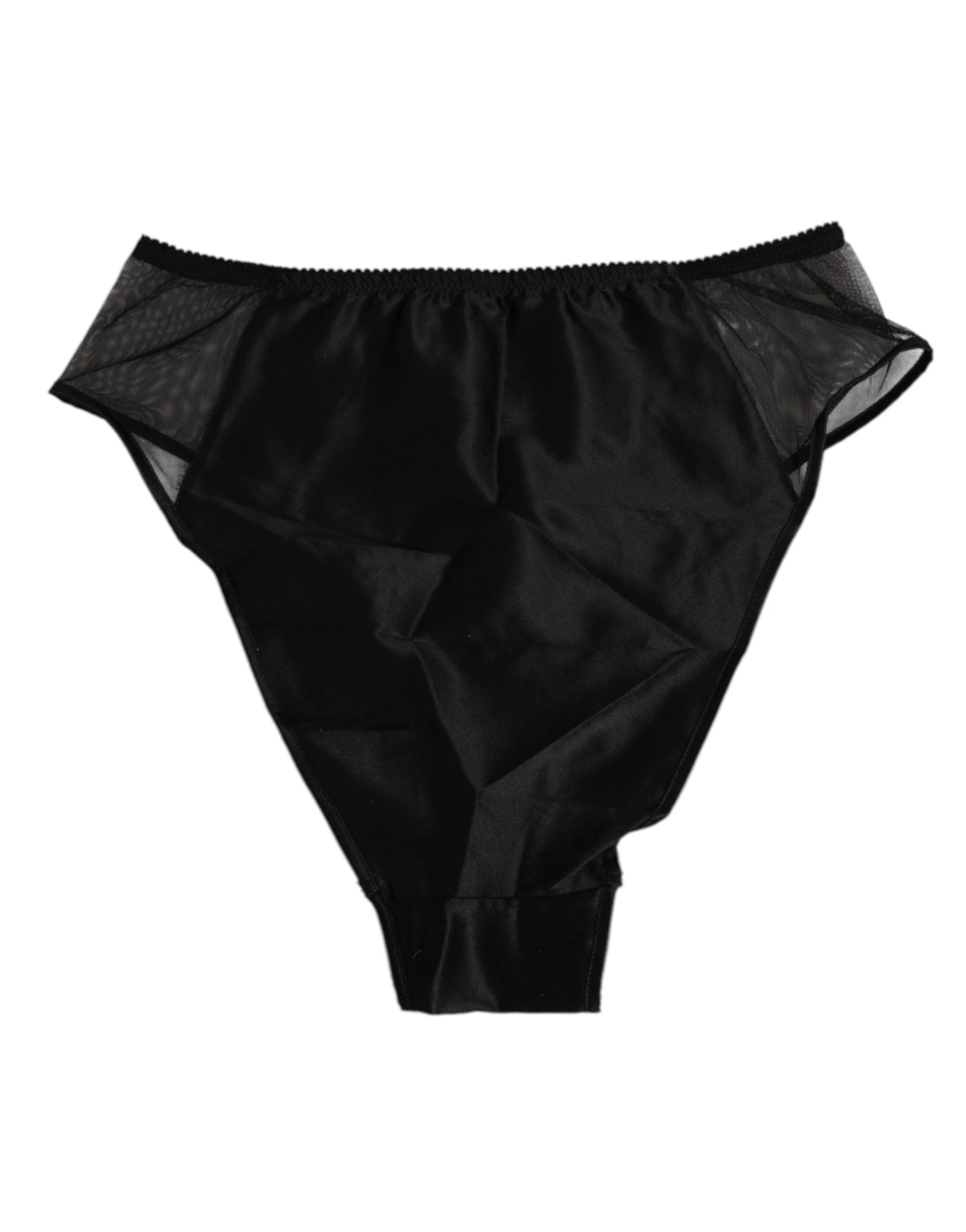Dolce & Gabbana Black Silk Stretch High Waist Panty Underwear by Dolce & Gabbana