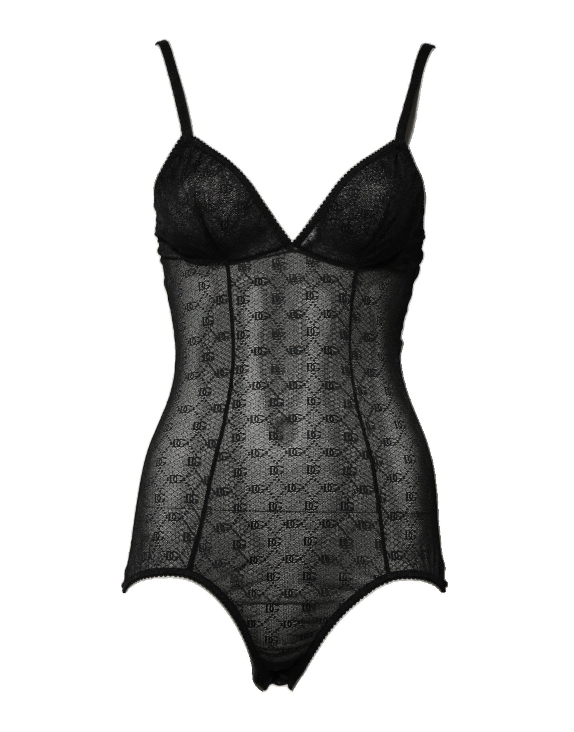 Dolce & Gabbana Black Nylon Stretch Bodysuit Lingerie Underwear by Dolce & Gabbana