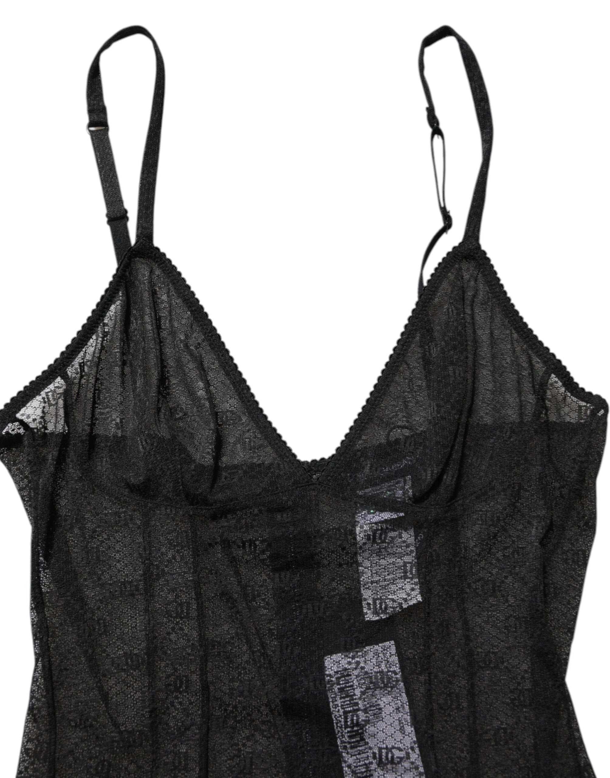 Dolce & Gabbana Black Nylon Stretch Bodysuit Lingerie Underwear by Dolce & Gabbana