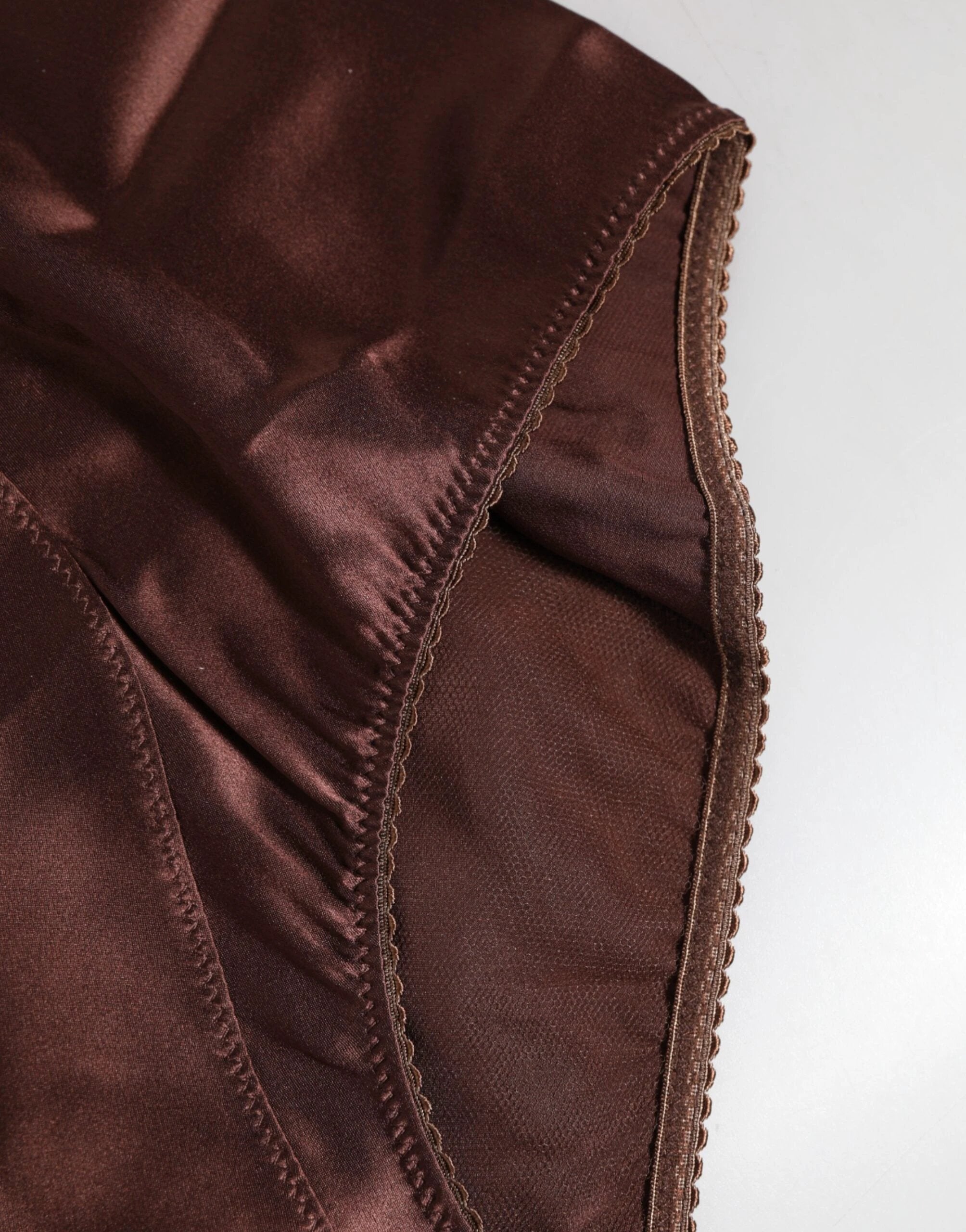 Dolce & Gabbana Brown Silk Stretch High Waist Girdle Underwear by Dolce & Gabbana