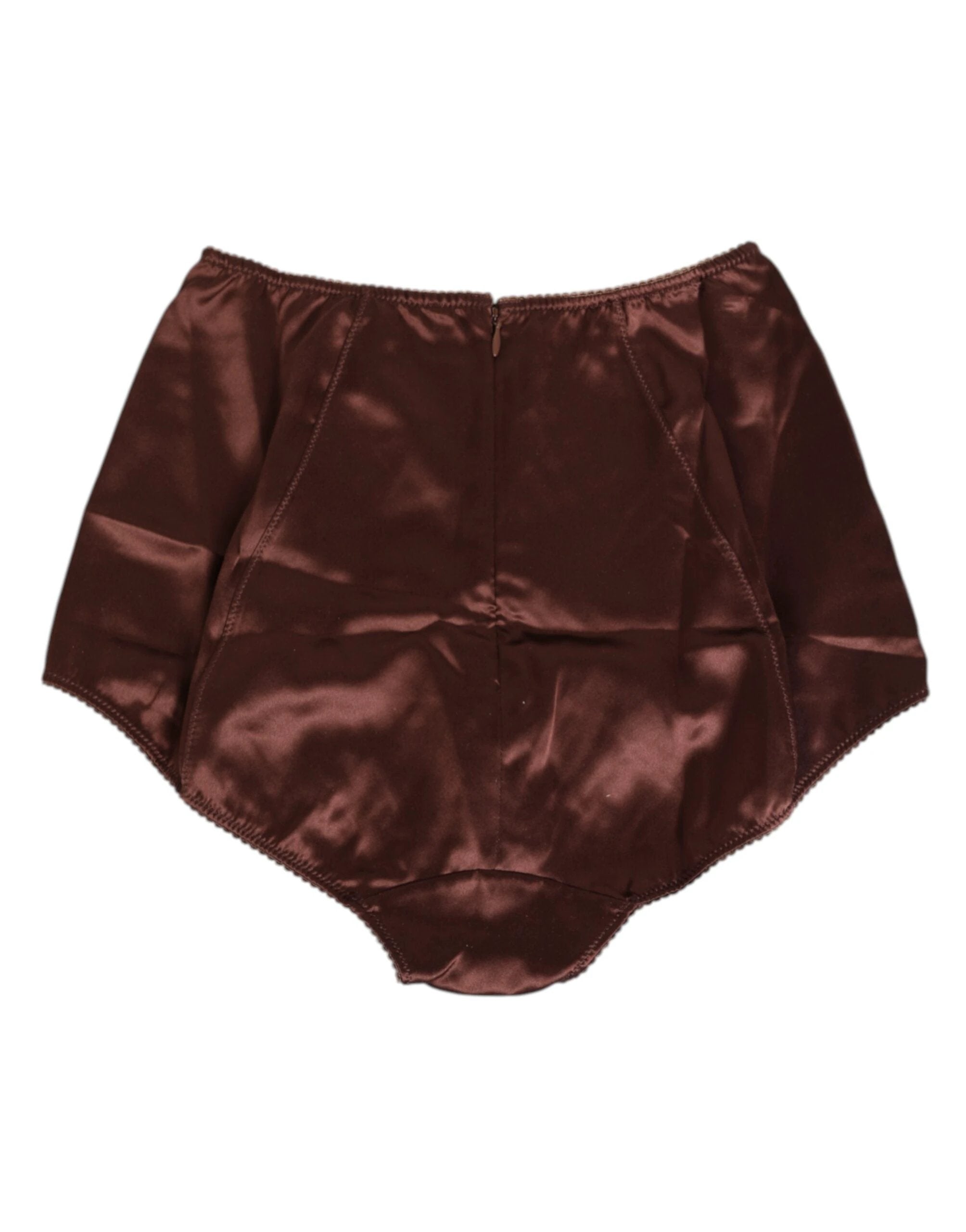 Dolce & Gabbana Brown Silk Stretch High Waist Girdle Underwear by Dolce & Gabbana