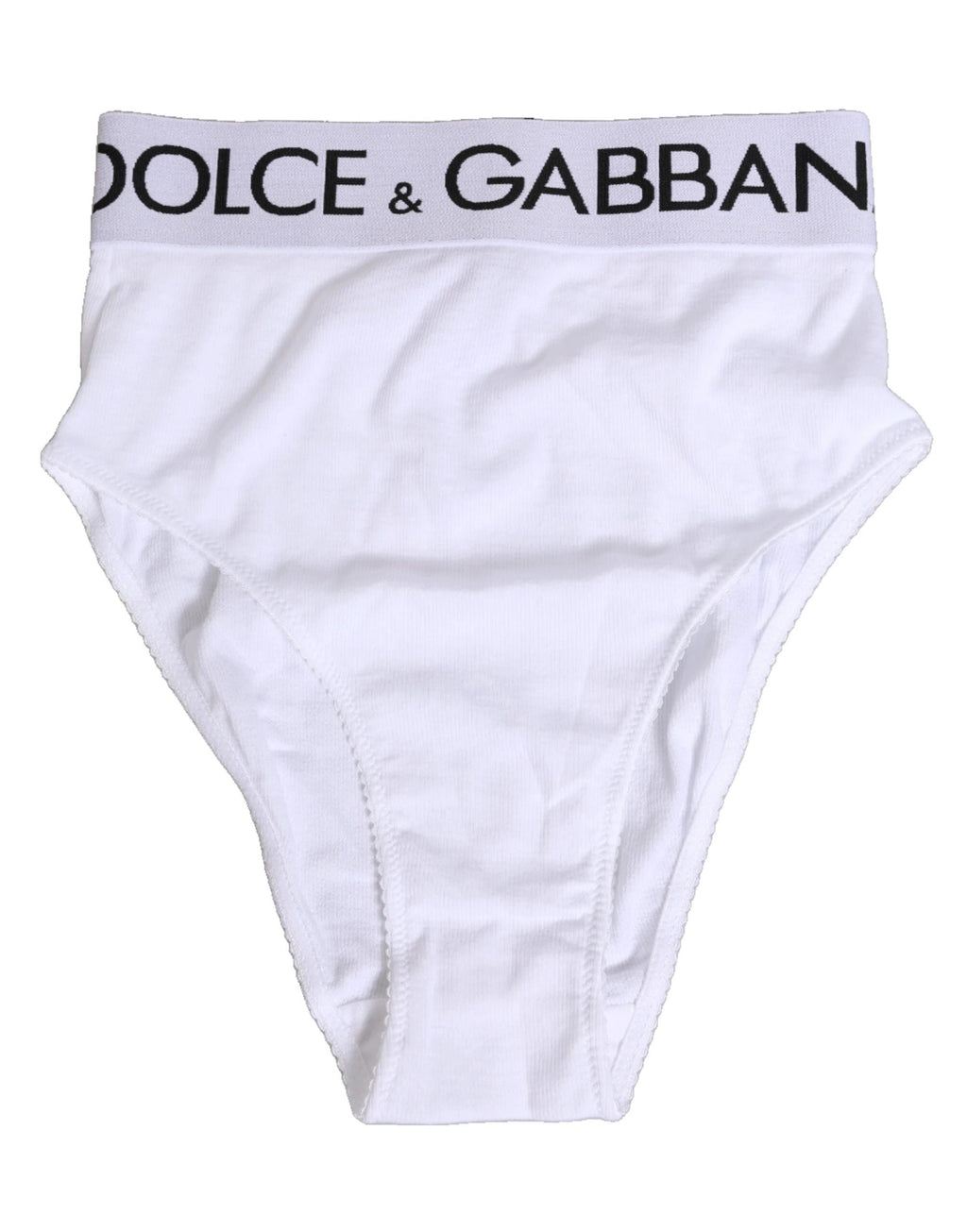 Dolce & Gabbana White Cotton Stretch High Waist Panty Underwear by Dolce & Gabbana
