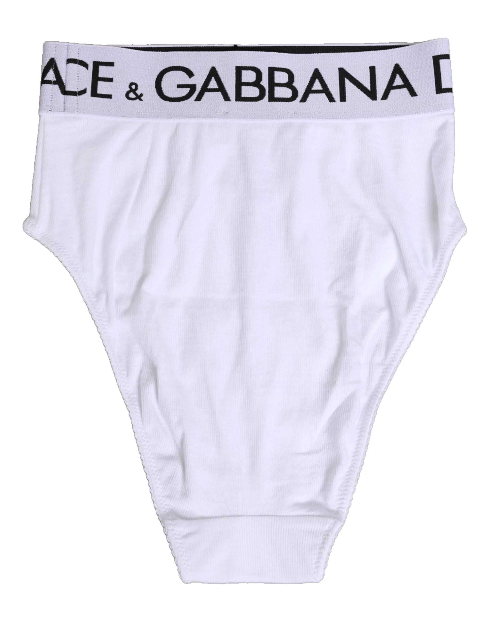 Dolce & Gabbana White Cotton Stretch High Waist Panty Underwear by Dolce & Gabbana