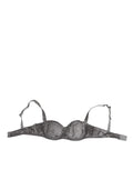 Dolce & Gabbana Gray Silk Underwired Balconette Bra Underwear by Dolce & Gabbana