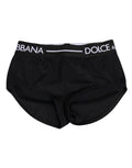 Dolce & Gabbana Black Nylon Logo Waistband Shorts Underwear by Dolce & Gabbana