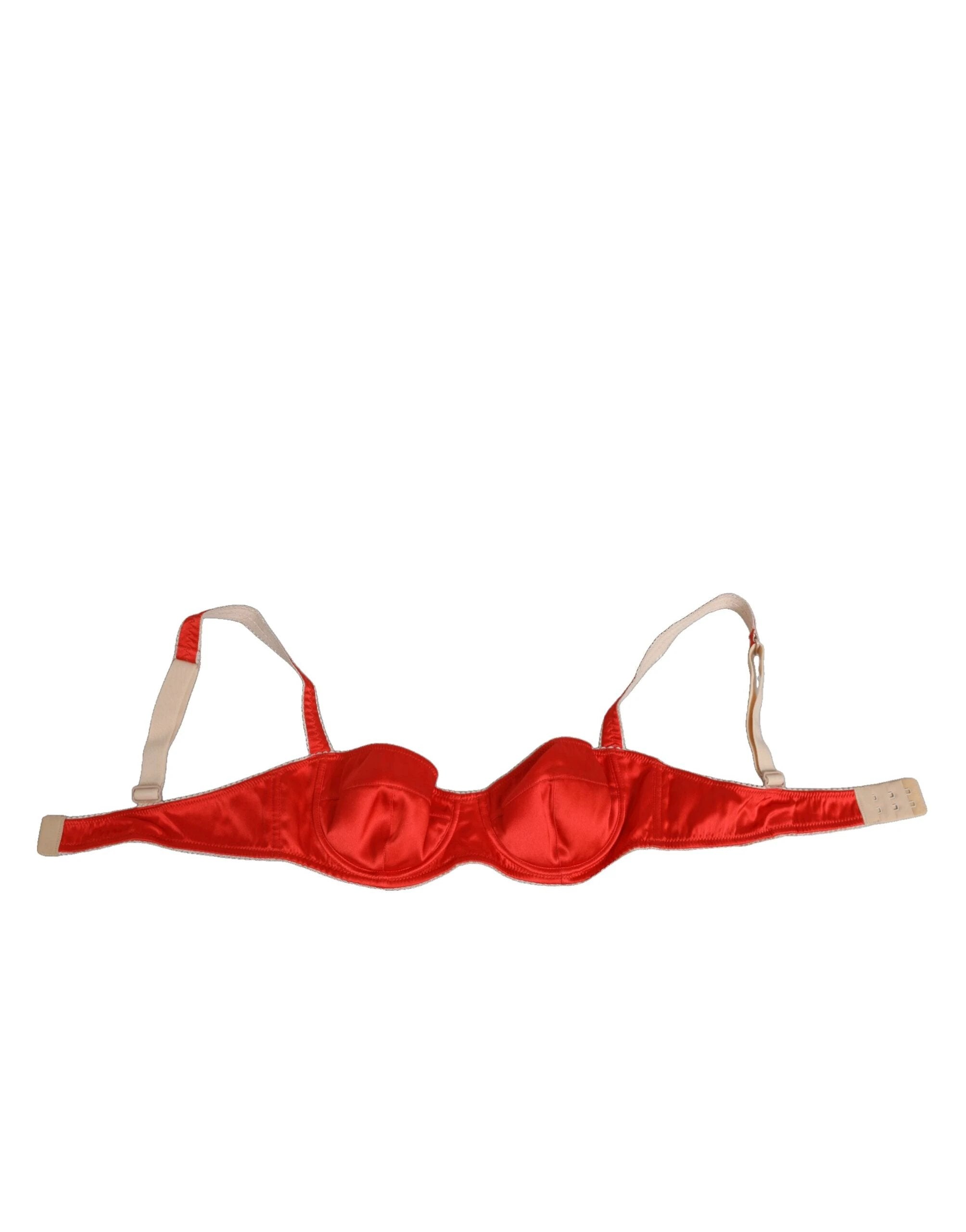 Dolce & Gabbana Red Silk Satin Underwire Bra Semi-Pad Underwear by Dolce & Gabbana