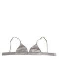 Dolce & Gabbana Gray Silk Satin Triangle Soft Cup Bra Underwear by Dolce & Gabbana