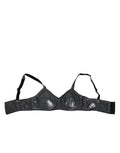 Dolce & Gabbana Dark Gray Silk Stretch Balconcino Bra Underwear by Dolce & Gabbana