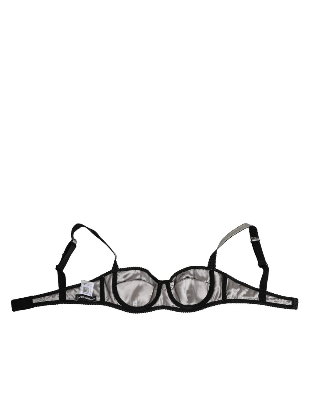 Dolce & Gabbana Gray Acetate Stretch Balconcino Bra Underwear by Dolce & Gabbana