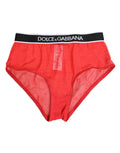 Dolce & Gabbana Red Nylon Logo Waistband Brief Panty Underwear by Dolce & Gabbana