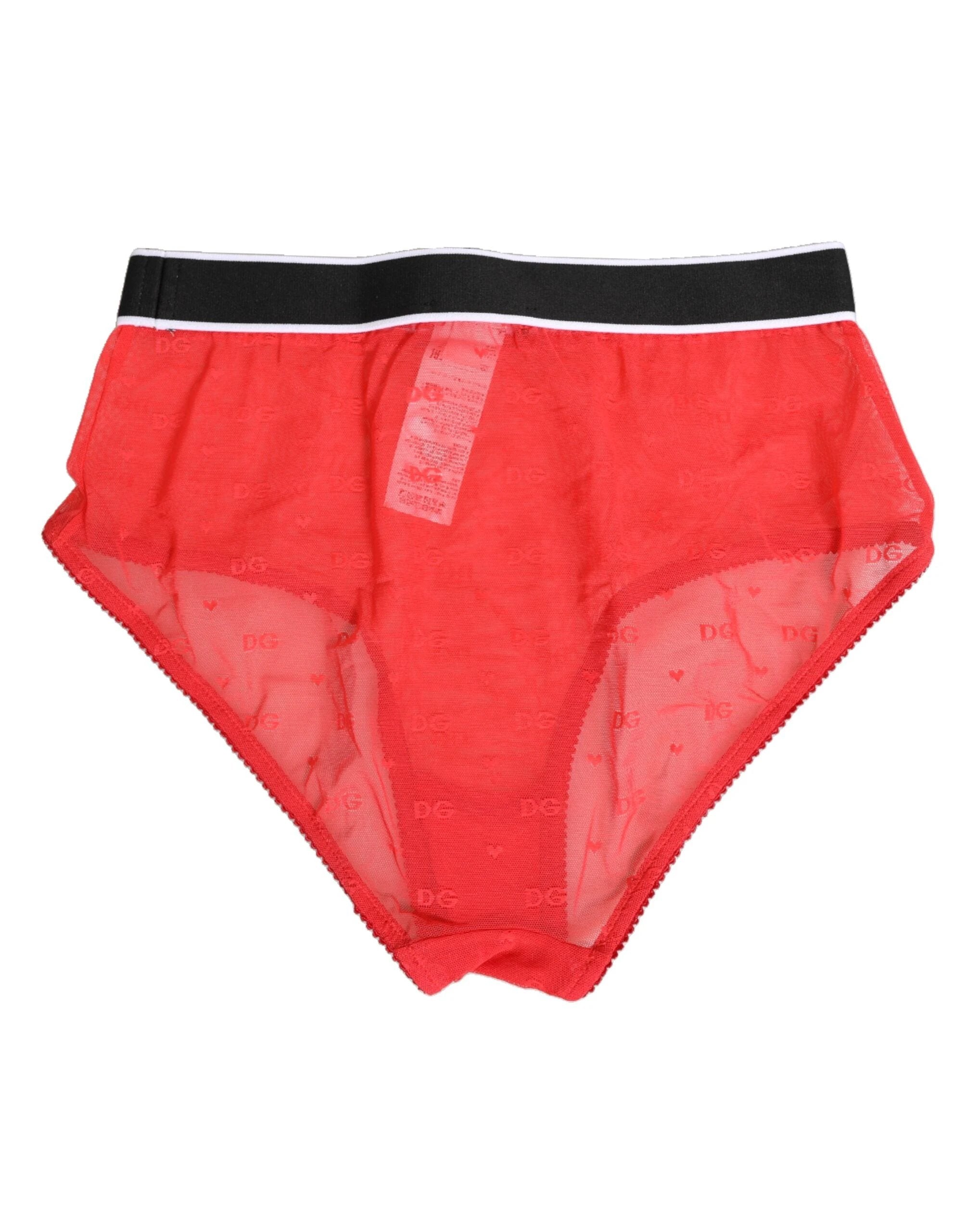 Dolce & Gabbana Red Nylon Logo Waistband Brief Panty Underwear by Dolce & Gabbana