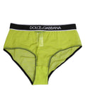 Dolce & Gabbana Green Nylon Logo Waistband Brief Panty Underwear by Dolce & Gabbana